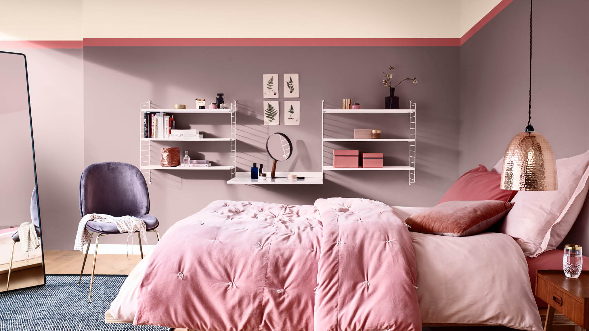 Mysigt rosa sovrum Skapa ett mysigt sovrum genom att kombinera Heart Wood med mildare rosa