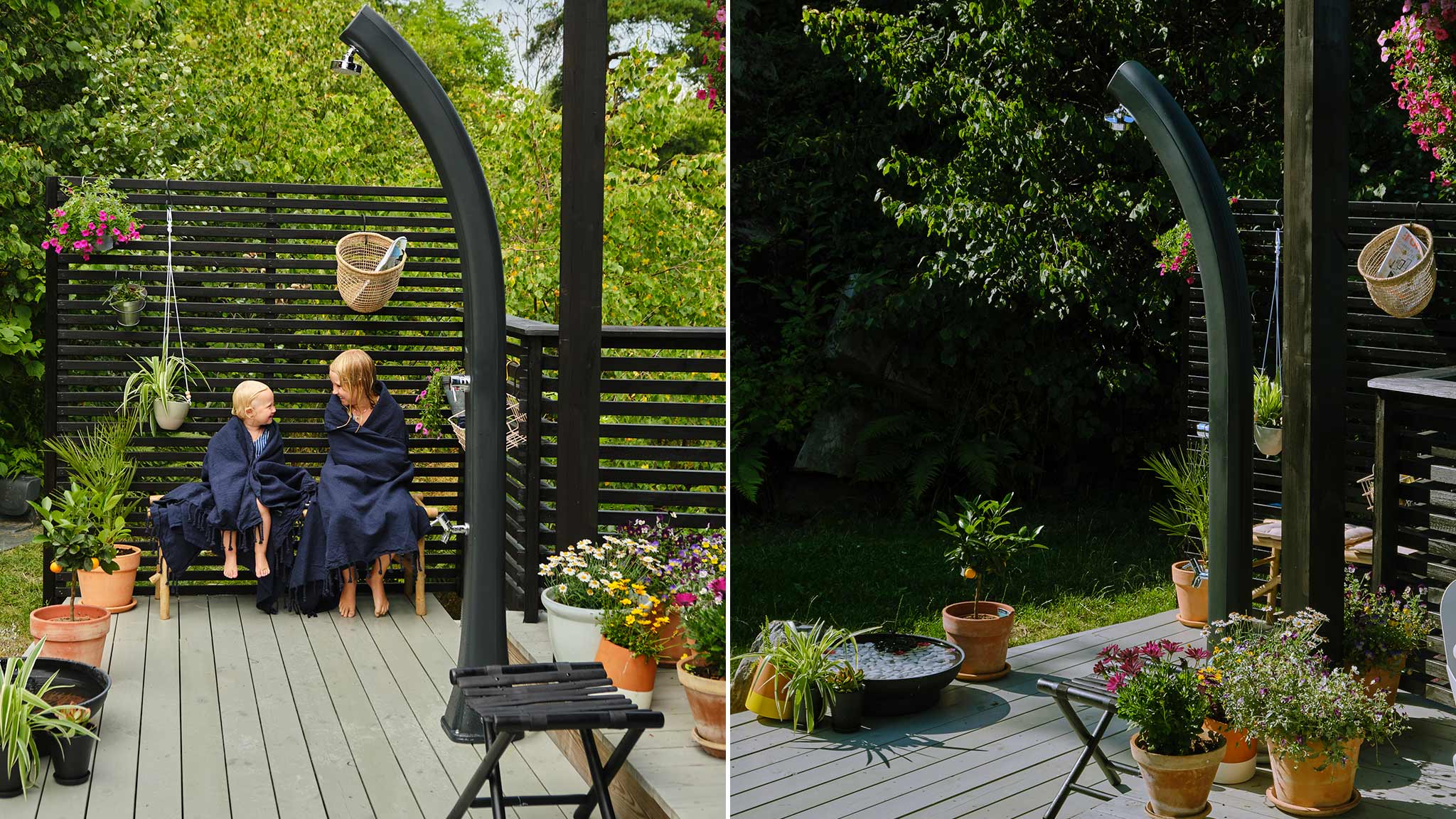 Utedusch på terrassen Utedusch på terrassen