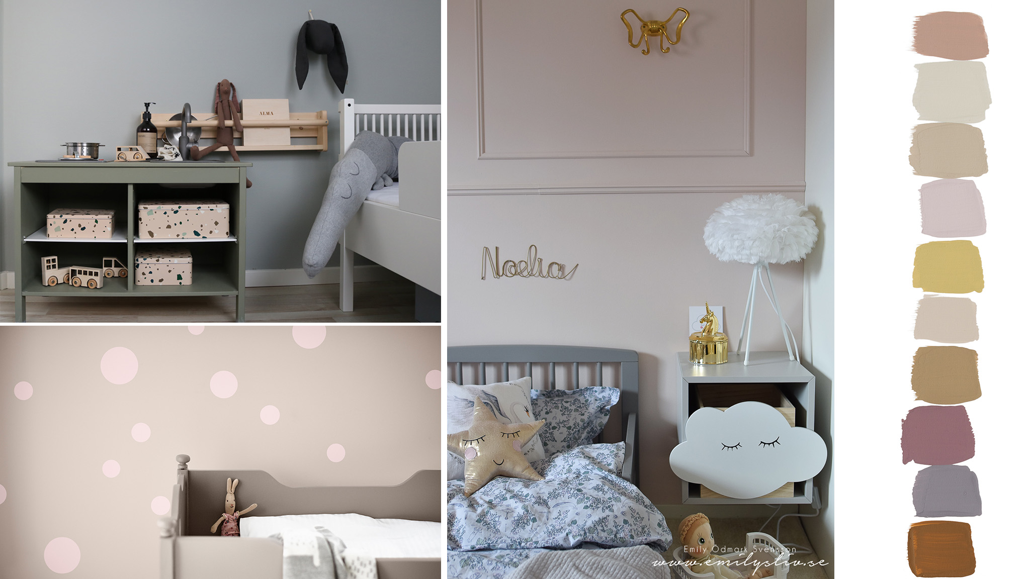 barnrumsinspiration, barnrums make-over, colour tester, barnrum, färg, rosa barnrum