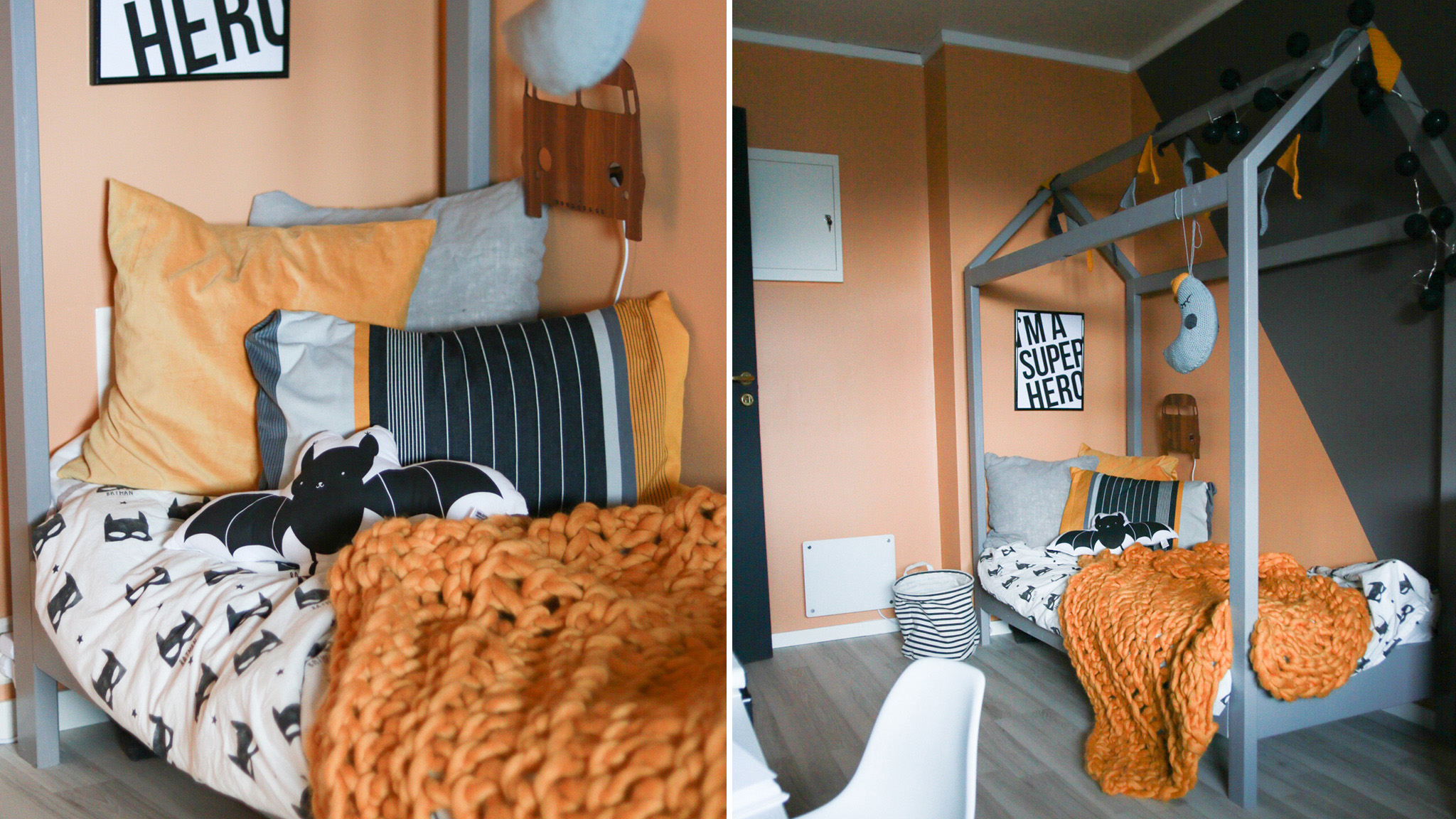 Hvite Linjer gjord DIY säng til barnrummet Barnrumsinspiration från HviteLinjer
